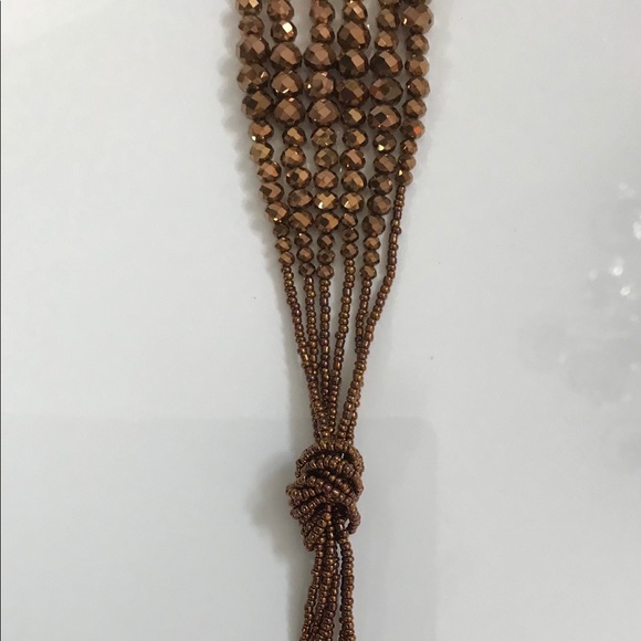 Bronze Tassel Necklace Multi Strand - Picture 5 of 7